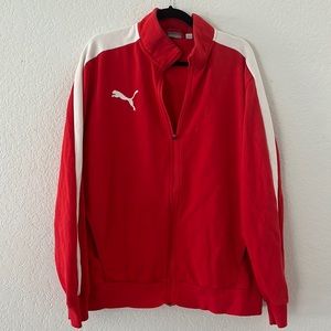 Red Puma Jacket, Size XL Men’s, Red Men’s Hoodie, Zip Up Hoodie